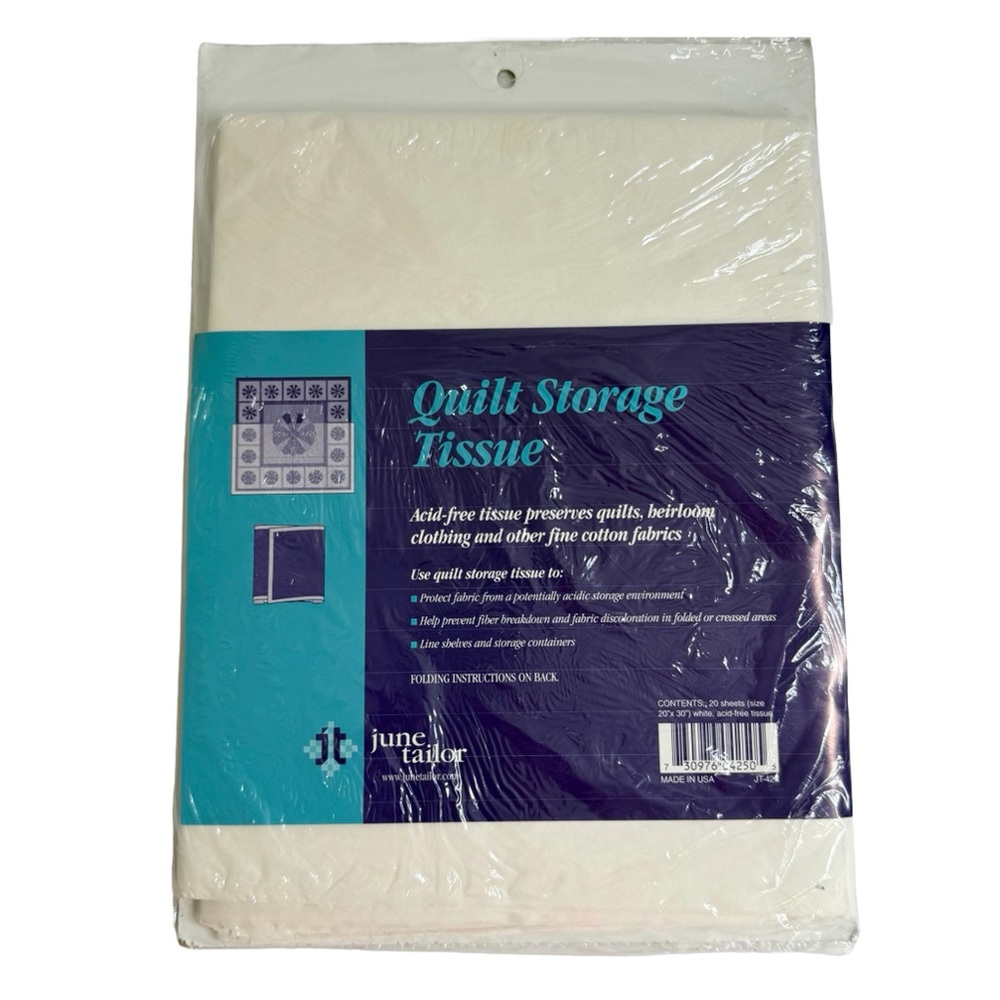 New June Tailor Quilt Storage Tissue Acid-Free 20 Sheets 20x30 Fabric Preserver